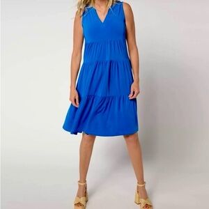 New Susan Graver EveryDay Liquid Knit Sleeveless Tiered Dress / XXS